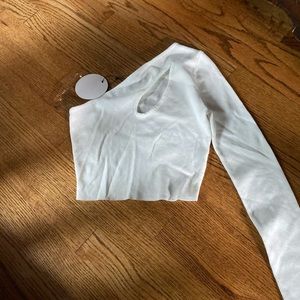 Shop 12th tribe one shoulder cropped top